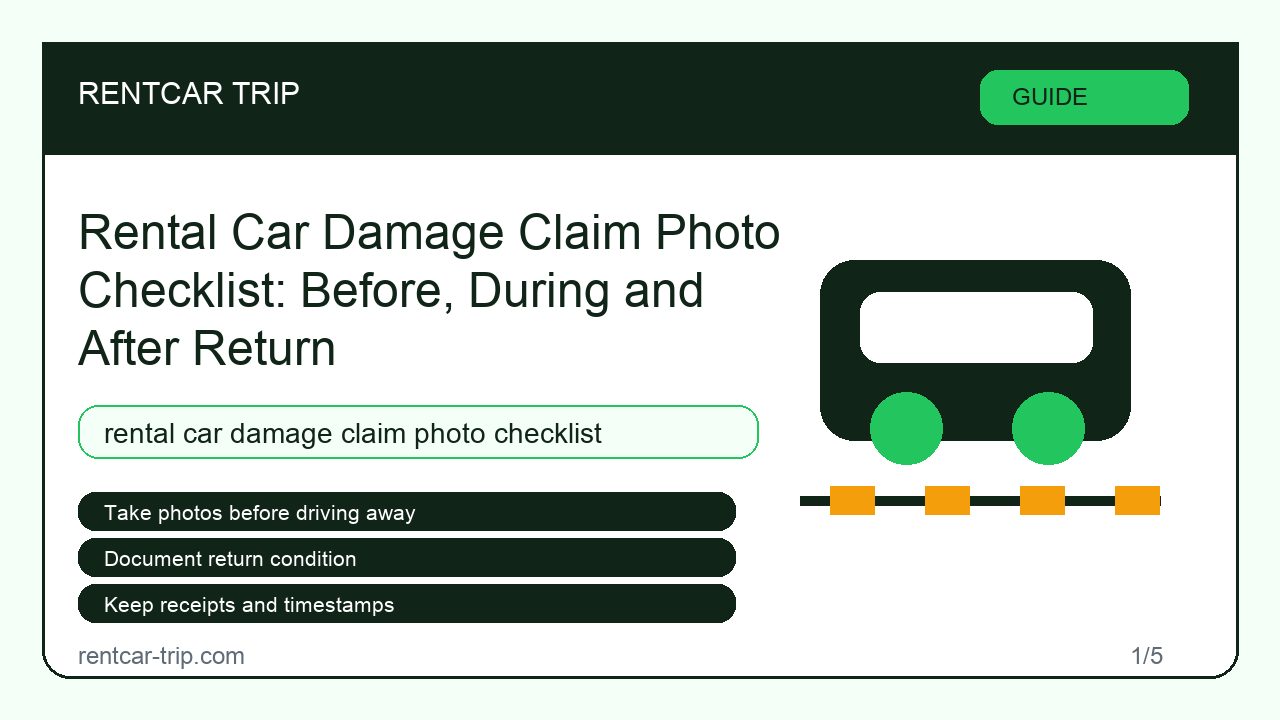 Rental Car Damage Claim Photo Checklist: Before, During and After Return - Guide image