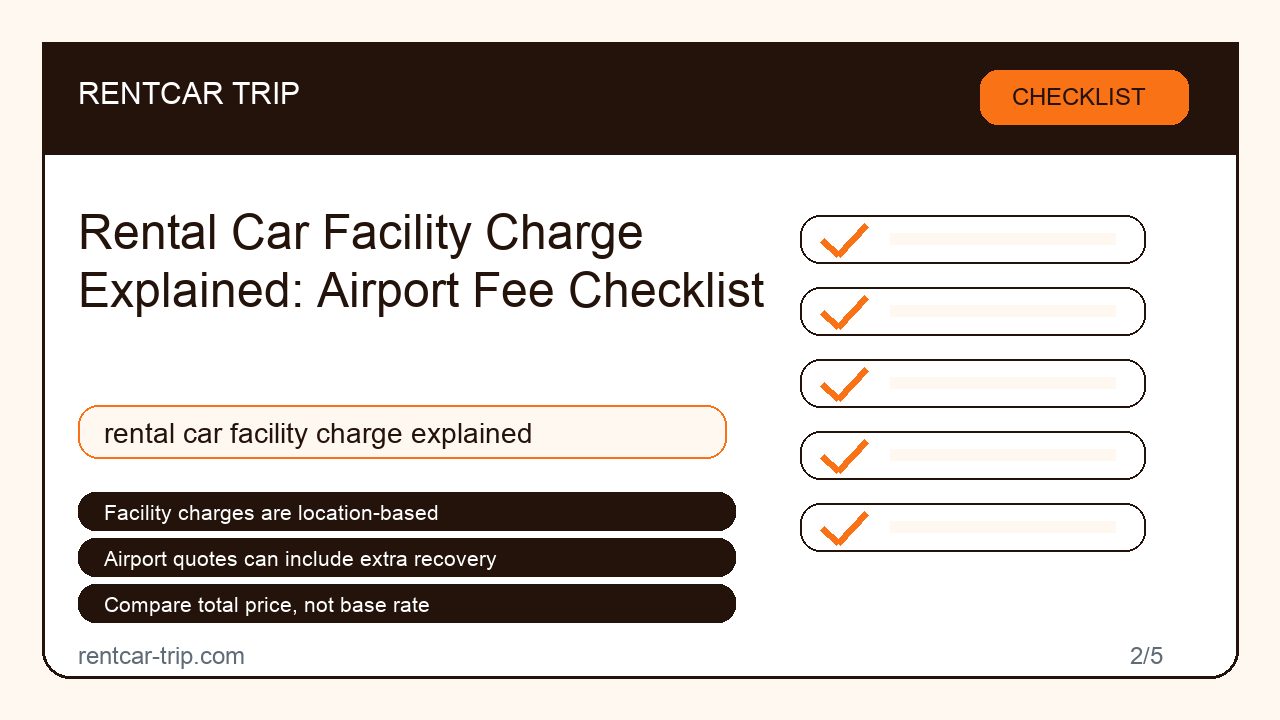 Rental Car Facility Charge Explained: Airport Fee Checklist - Checklist image