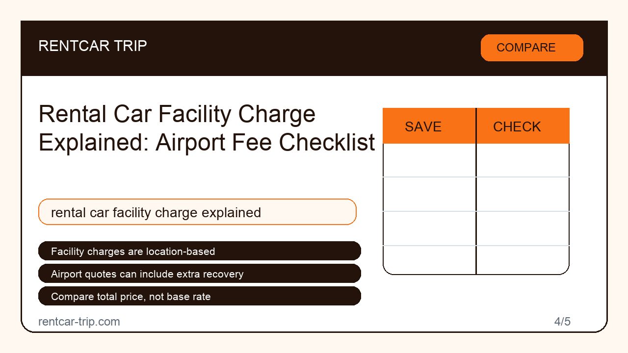 Rental Car Facility Charge Explained: Airport Fee Checklist - Compare image