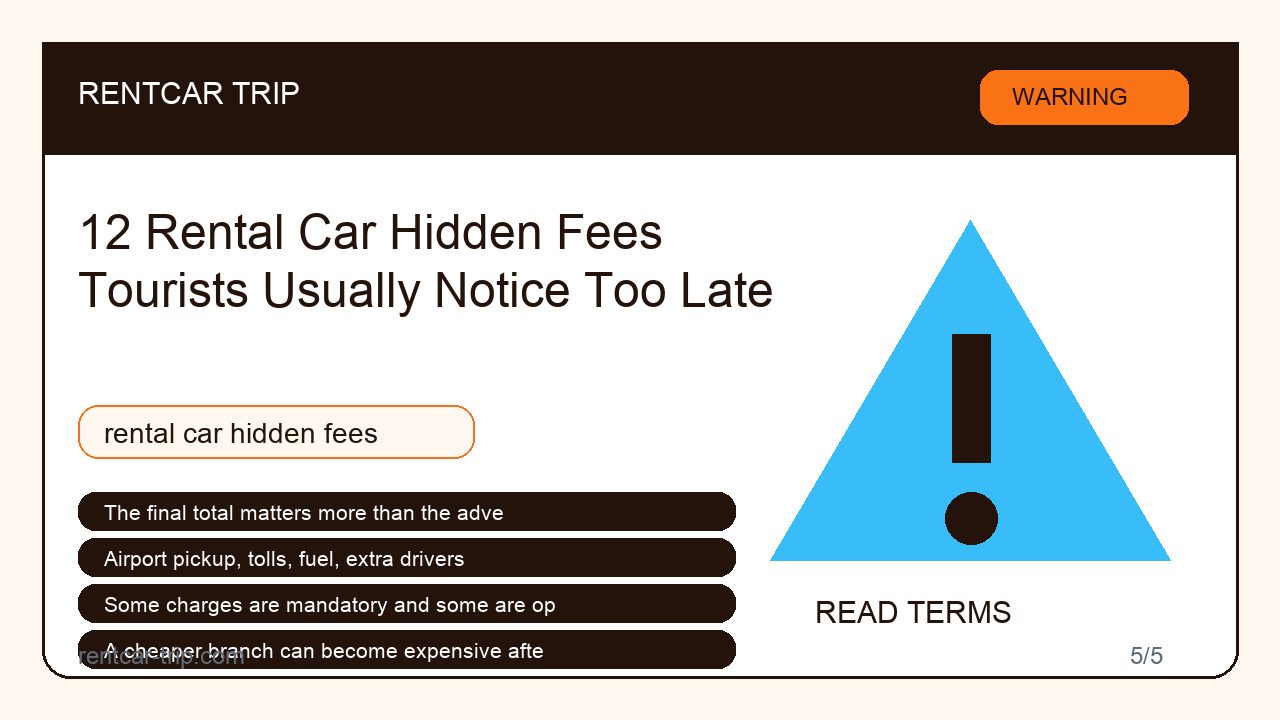 12 Rental Car Hidden Fees Tourists Usually Notice Too Late - Warning image