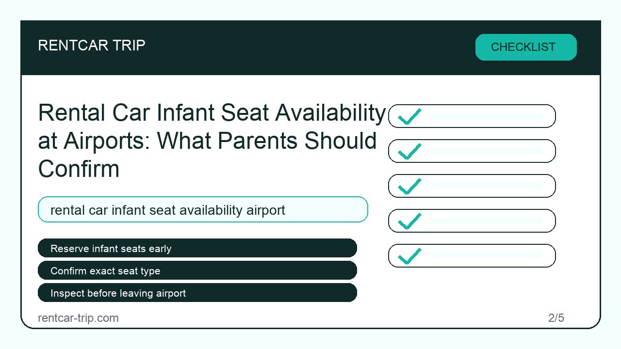 Rental Car Infant Seat Availability at Airports: What Parents Should Confirm - Checklist image