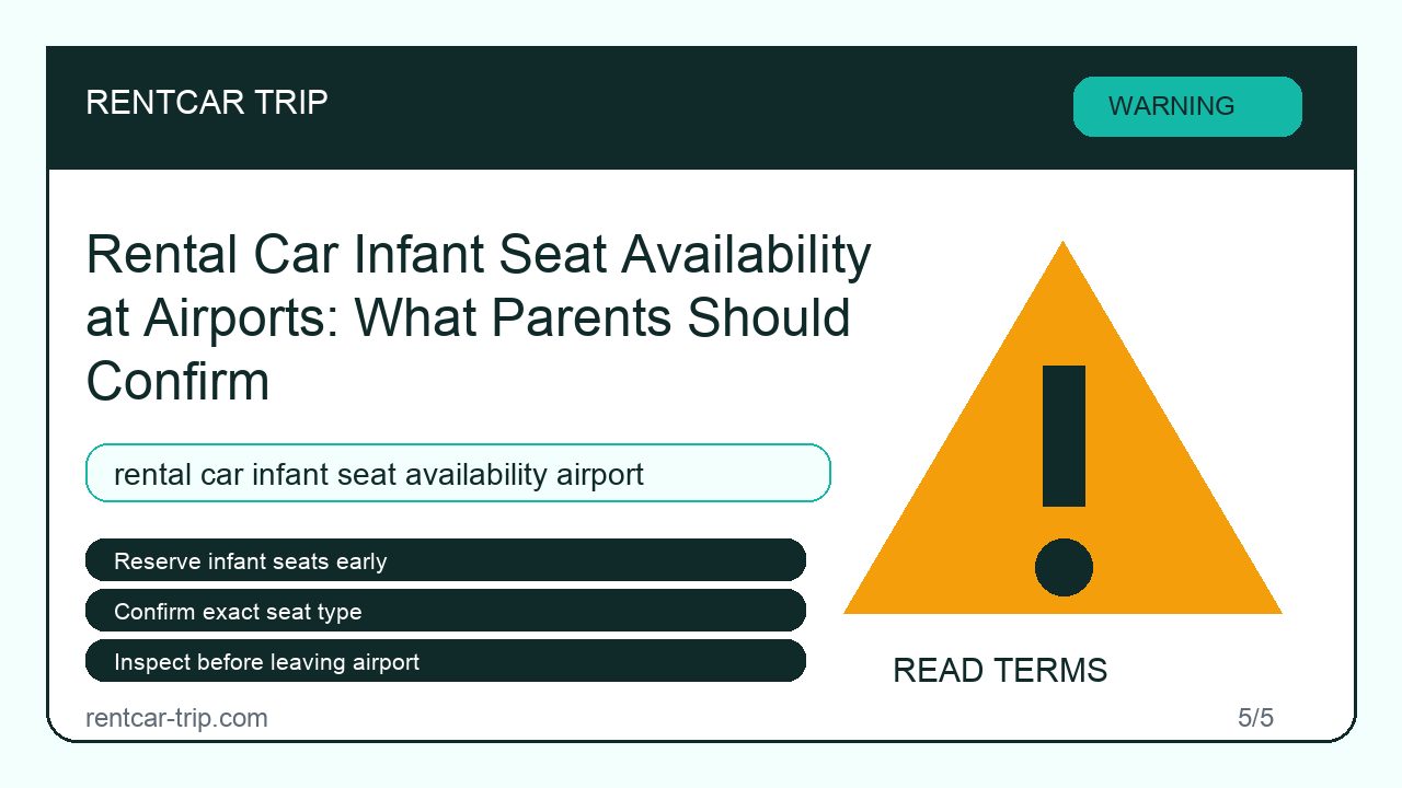 Rental Car Infant Seat Availability at Airports: What Parents Should Confirm - Warning image