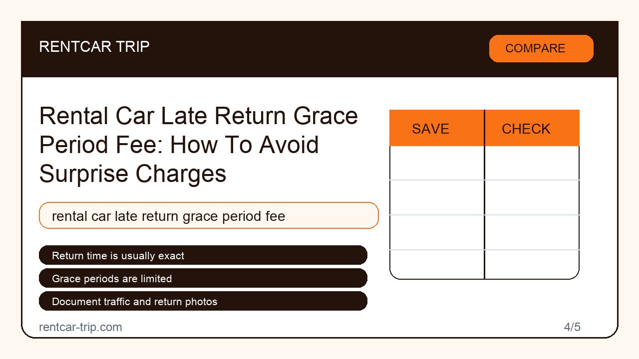 Rental Car Late Return Grace Period Fee: How To Avoid Surprise Charges - Compare image