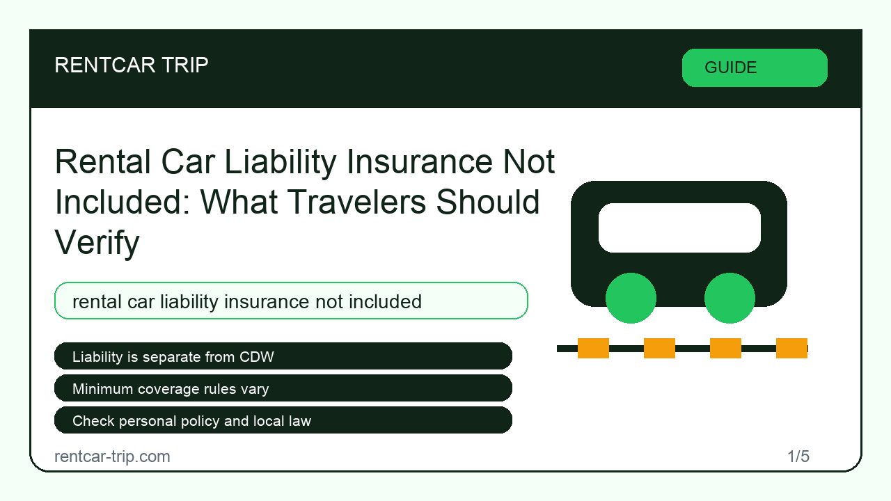 Rental Car Liability Insurance Not Included: What Travelers Should Verify - Guide image