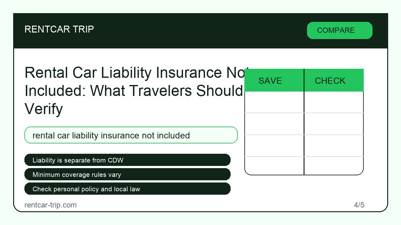 Rental Car Liability Insurance Not Included: What Travelers Should Verify - Compare image