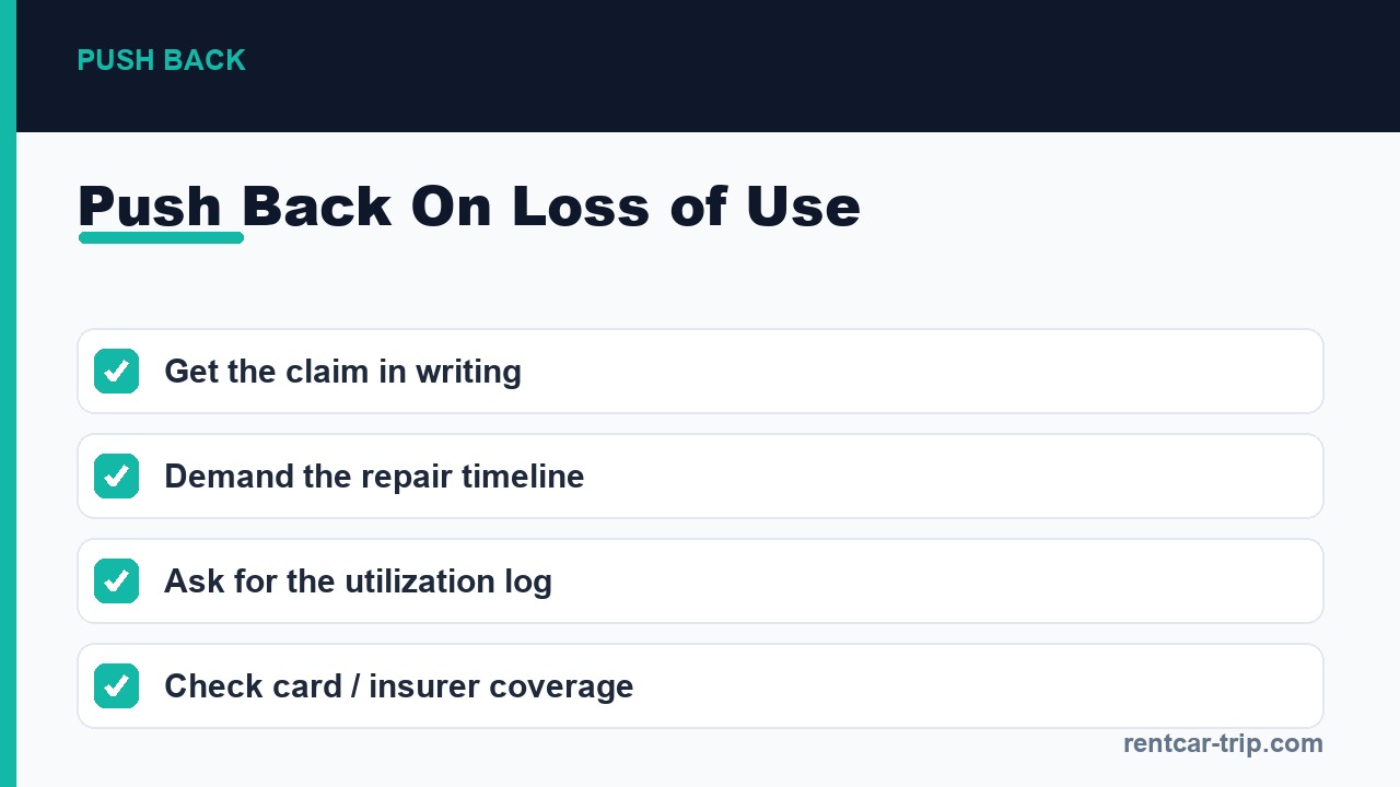 Push back on a loss of use fee