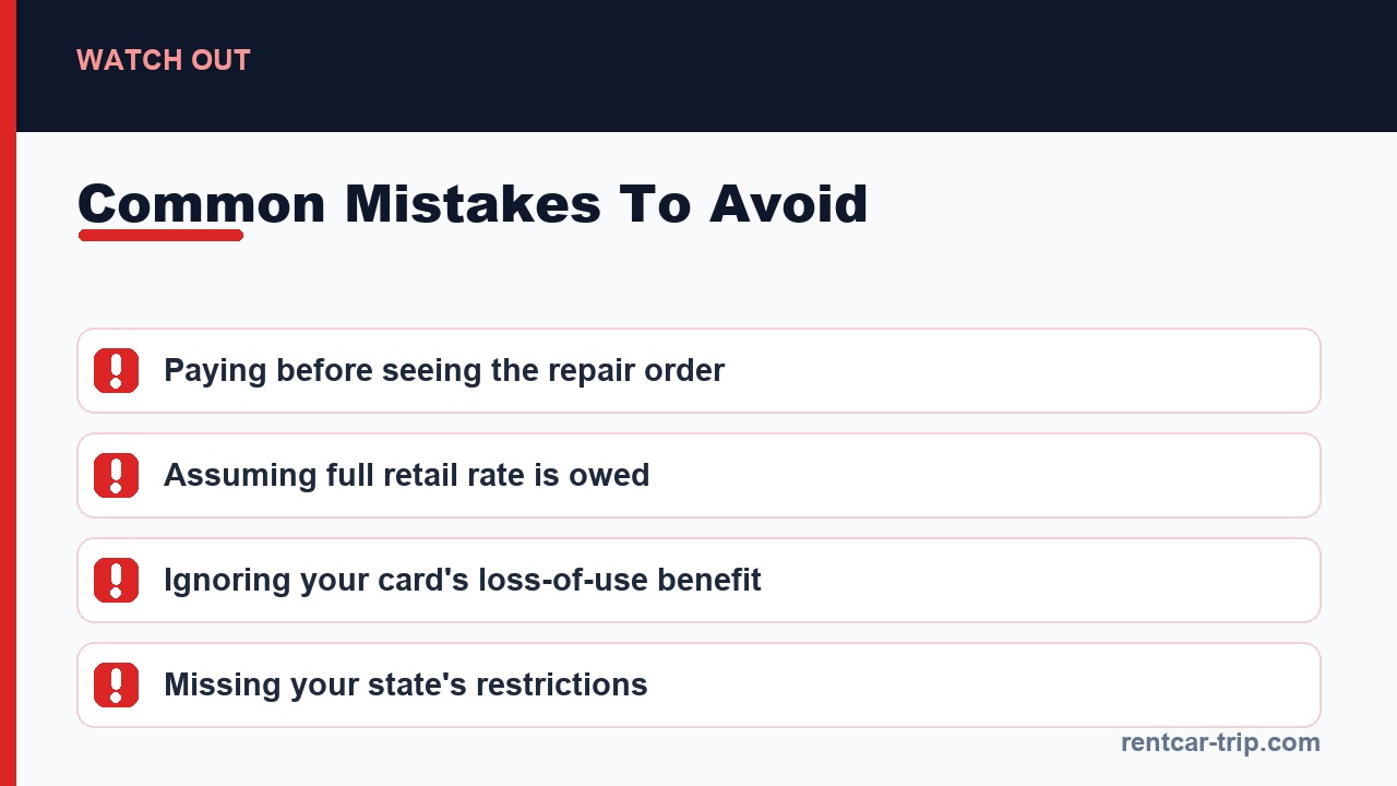 Loss of use fee mistakes to avoid