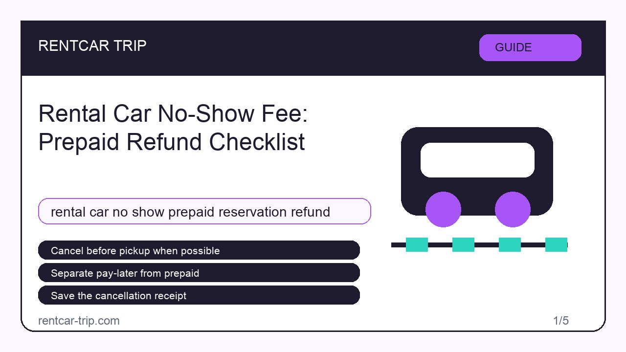 Rental Car No-Show Fee: Prepaid Refund Checklist - Guide image