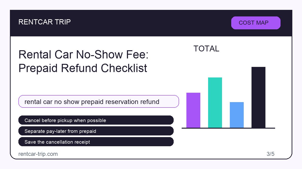 Rental Car No-Show Fee: Prepaid Refund Checklist - Cost Map image