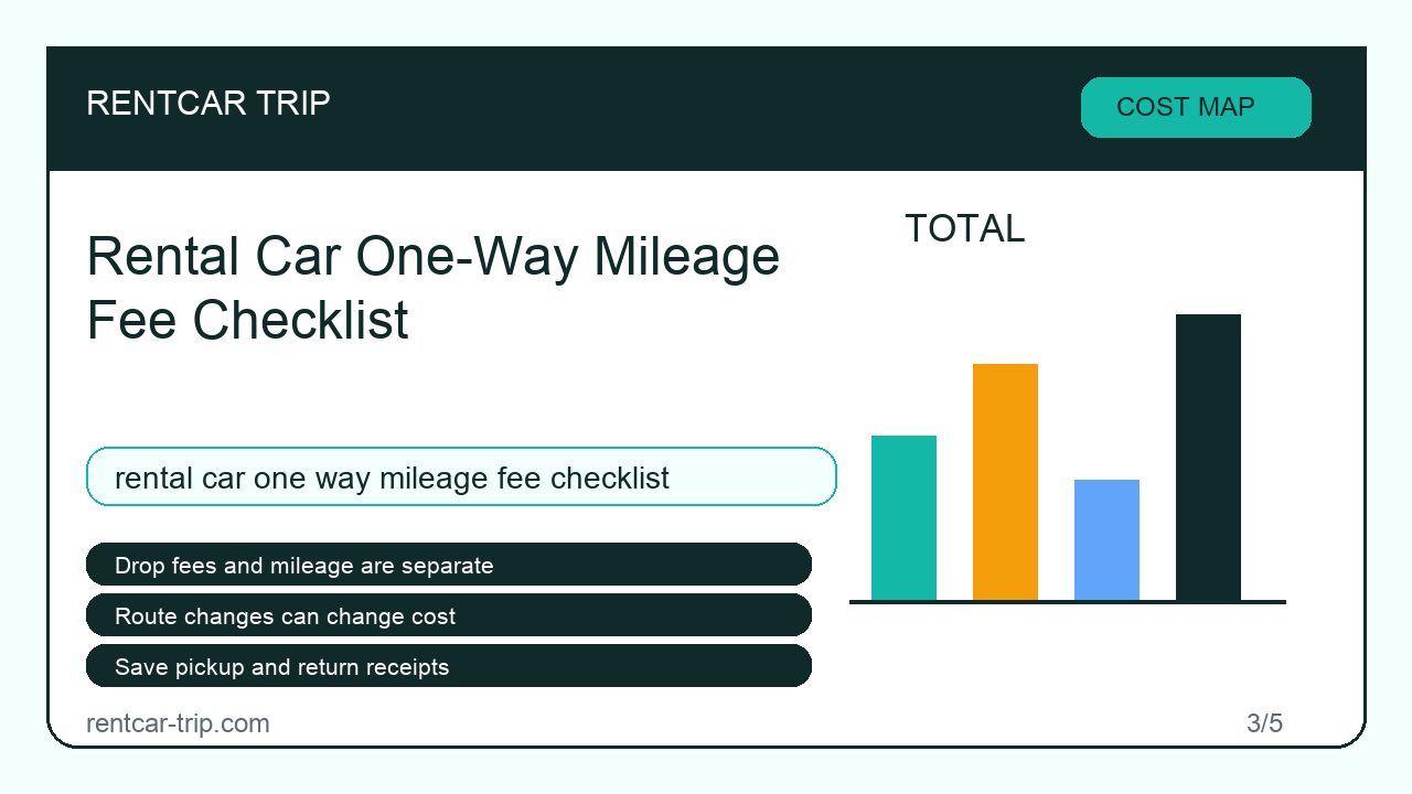 Rental Car One-Way Mileage Fee Checklist - Cost Map image