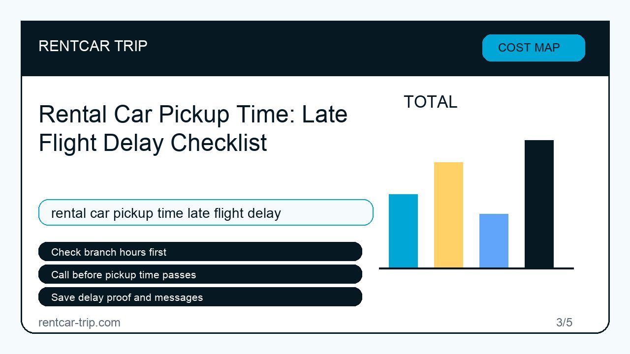Rental Car Pickup Time: Late Flight Delay Checklist - Cost Map image