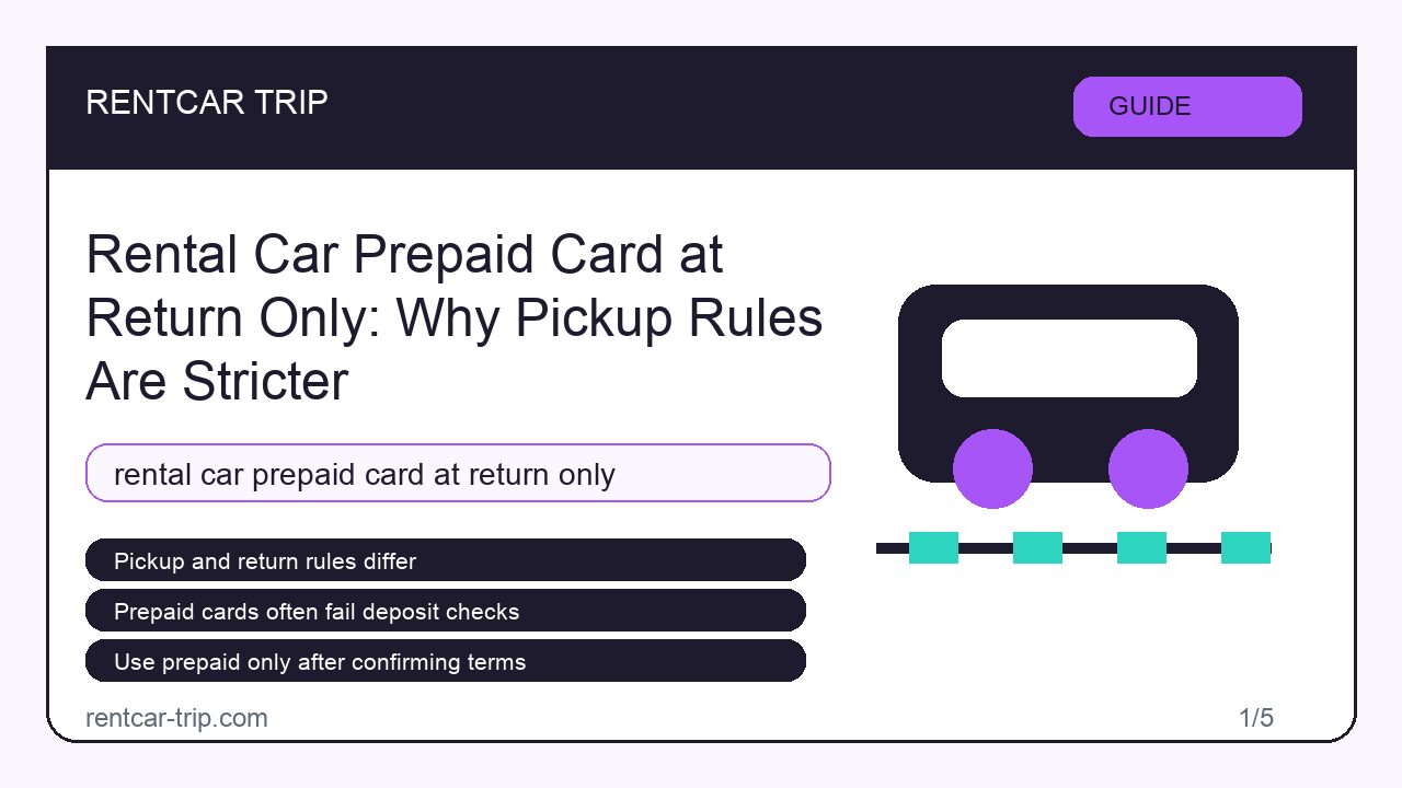 Rental Car Prepaid Card at Return Only: Why Pickup Rules Are Stricter - Guide image