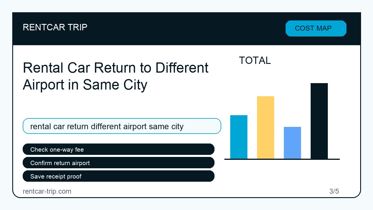 Rental Car Return to Different Airport in Same City - Cost Map image