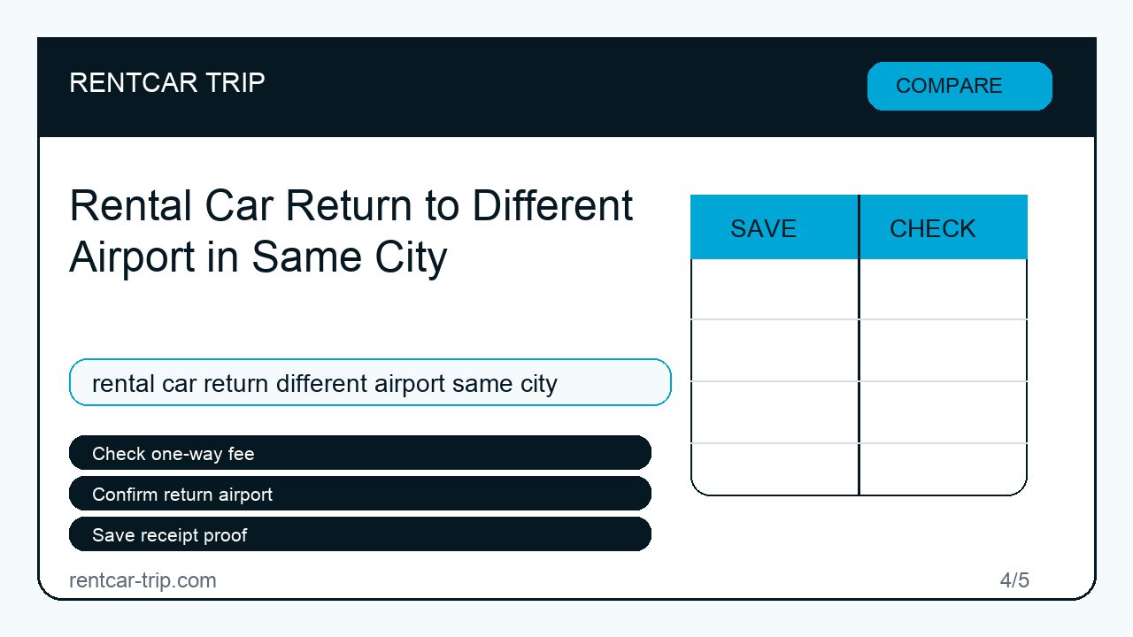 Rental Car Return to Different Airport in Same City - Compare image