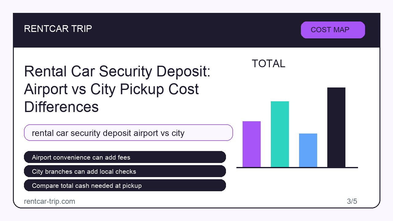 Rental Car Security Deposit: Airport vs City Pickup Cost Differences - Cost Map image