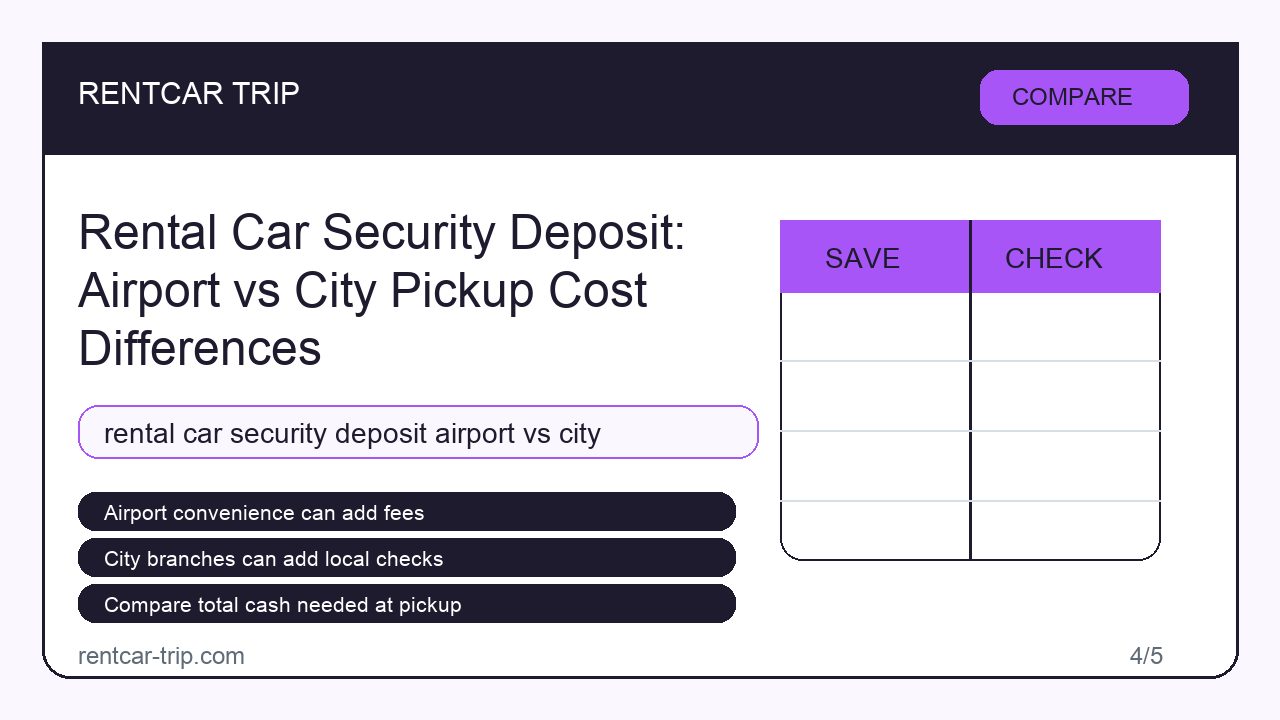 Rental Car Security Deposit: Airport vs City Pickup Cost Differences - Compare image