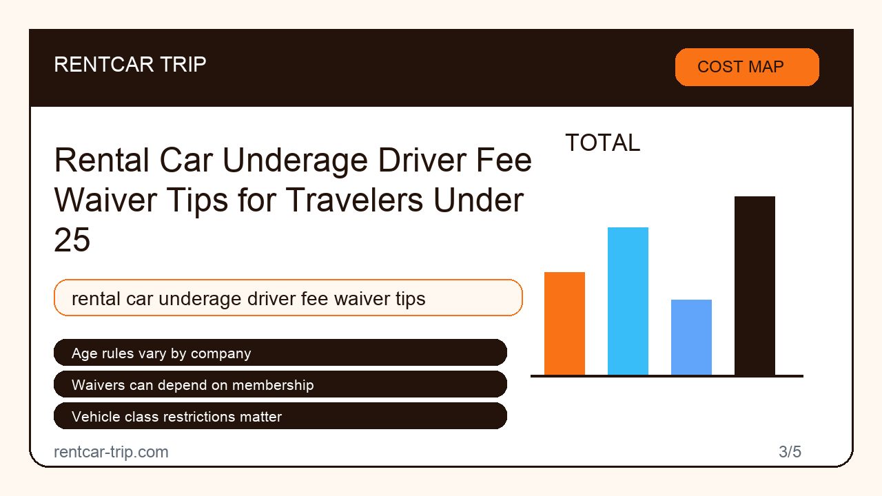 Rental Car Underage Driver Fee Waiver Tips for Travelers Under 25 - Cost Map image
