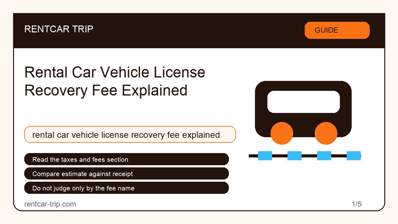 Rental Car Vehicle License Recovery Fee Explained - Guide image