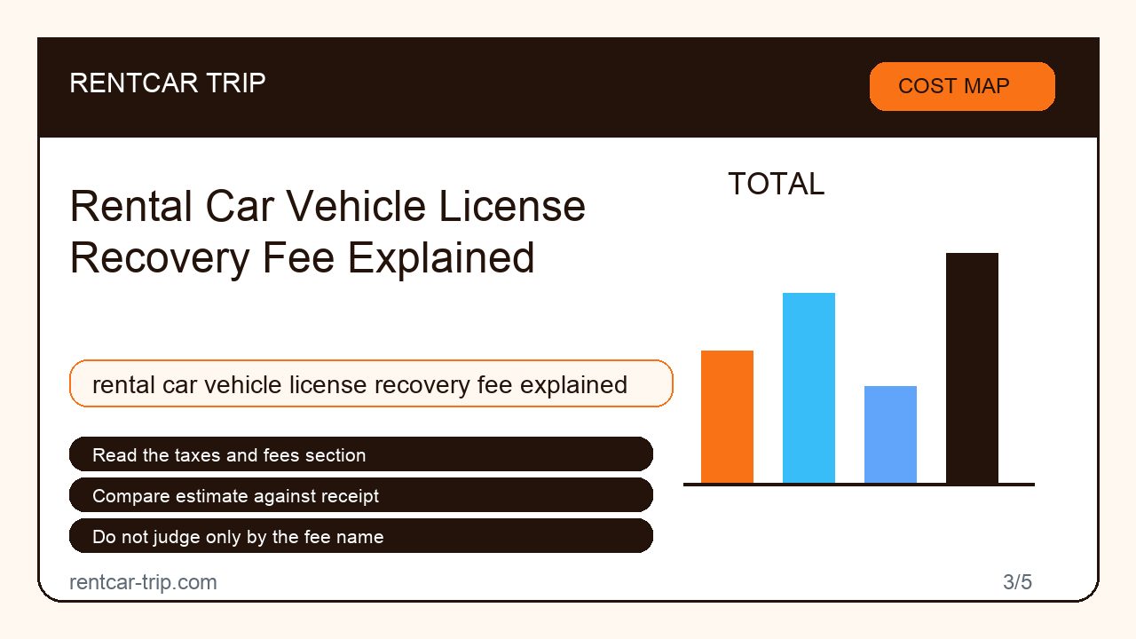 Rental Car Vehicle License Recovery Fee Explained - Cost Map image