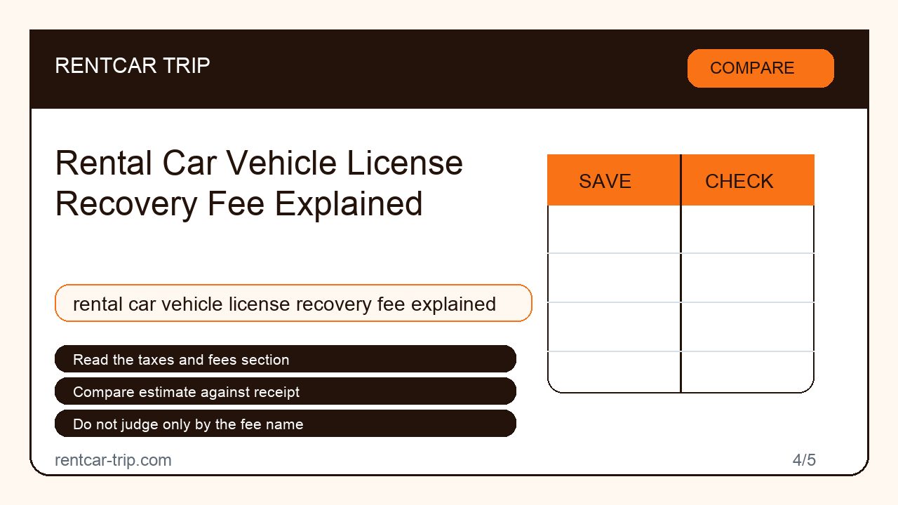 Rental Car Vehicle License Recovery Fee Explained - Compare image