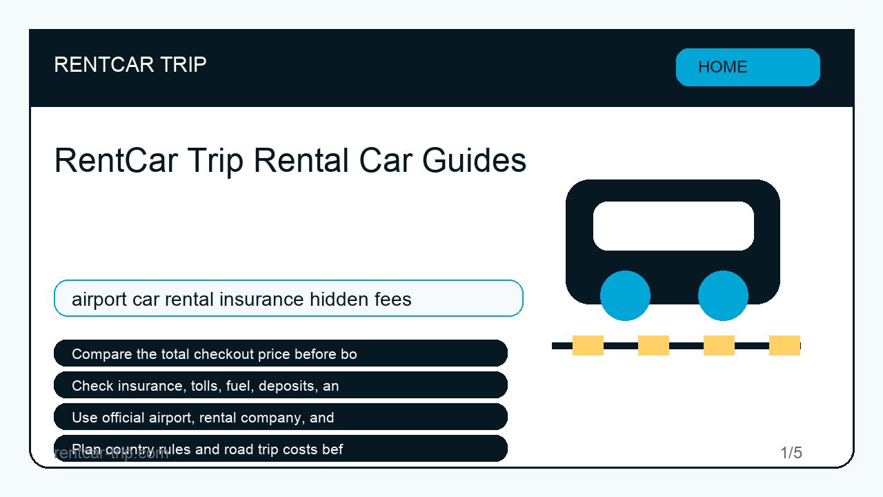 RentCar Trip airport car rental insurance hidden fee guide homepage image