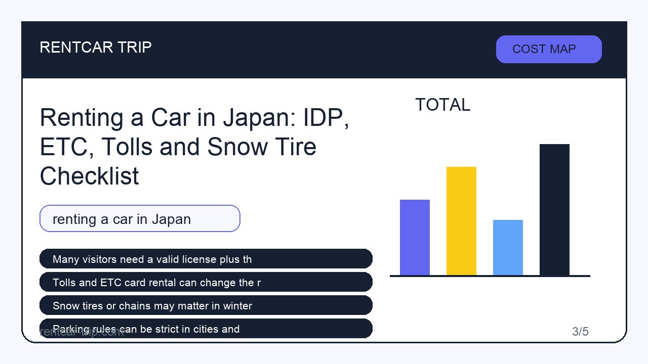 Renting a Car in Japan: IDP, ETC, Tolls and Snow Tire Checklist - Cost Map image