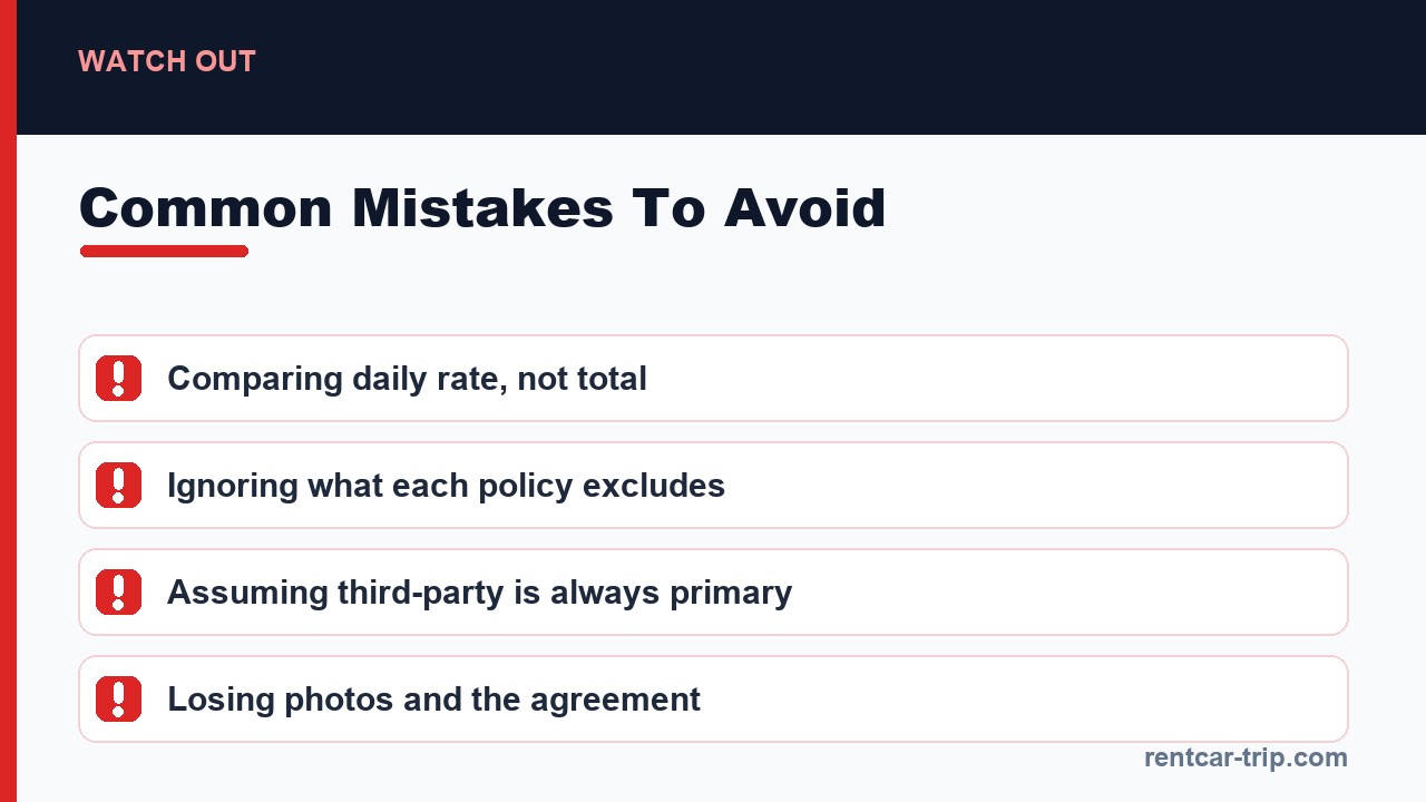 Mistakes to avoid choosing rental coverage