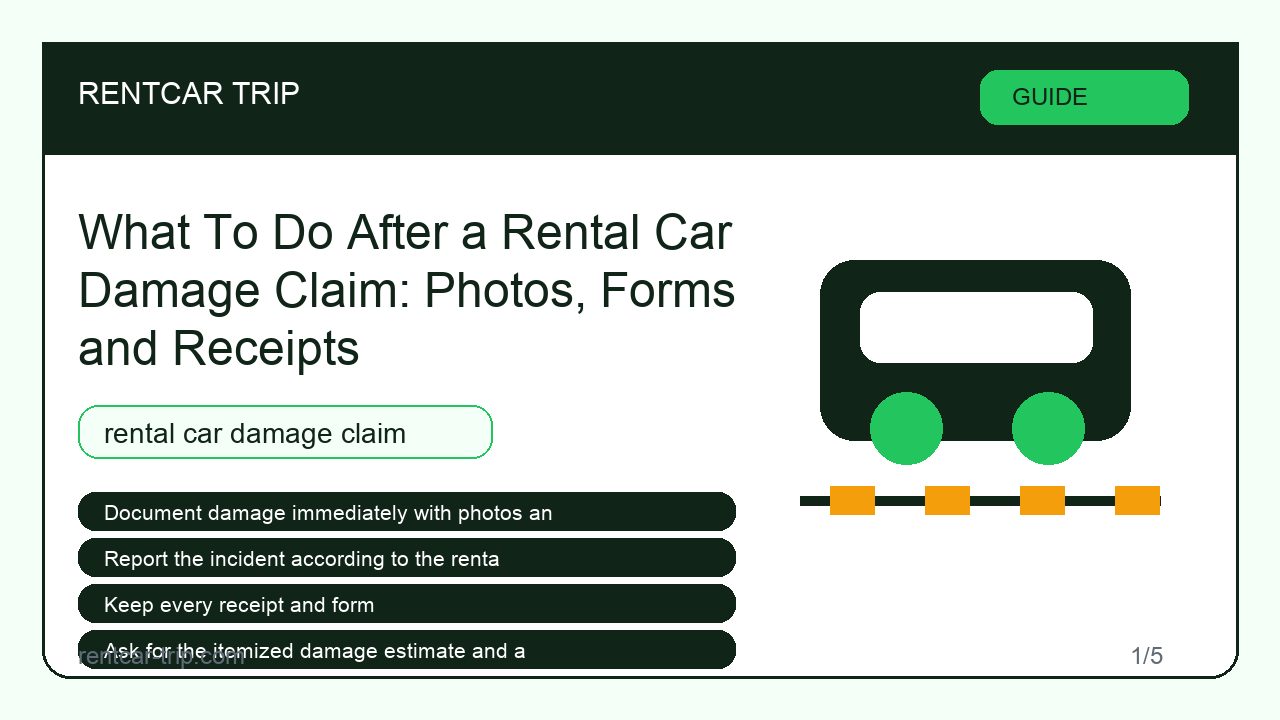 What To Do After a Rental Car Damage Claim: Photos, Forms and Receipts - Guide image
