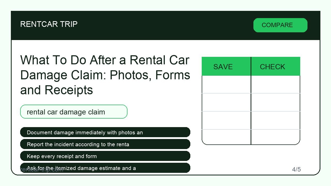 What To Do After a Rental Car Damage Claim: Photos, Forms and Receipts - Compare image