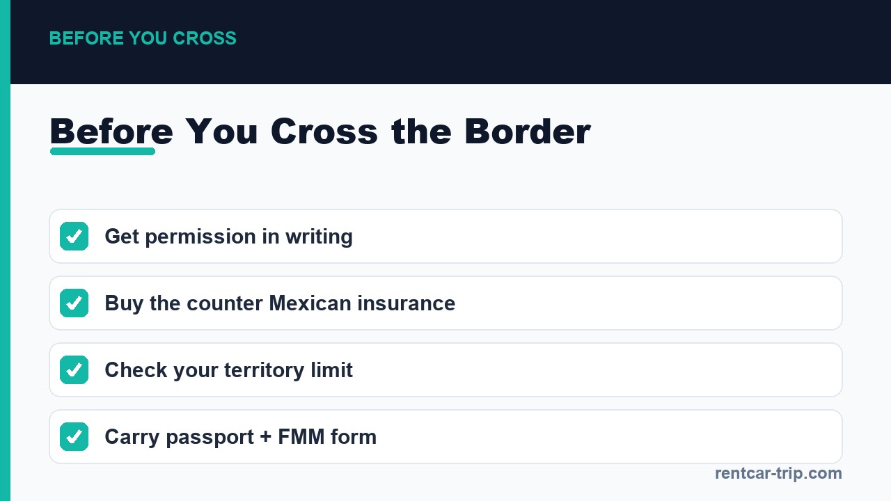 Checklist before crossing into Mexico