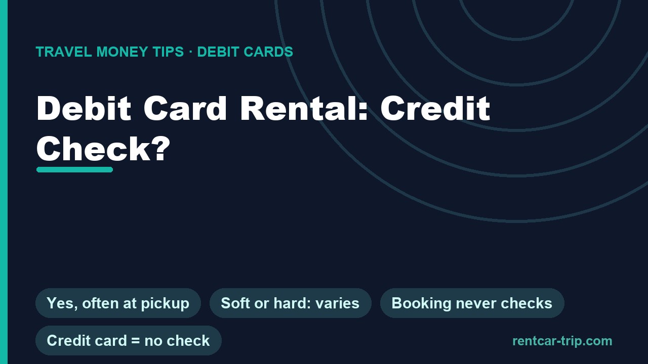Rental car credit check with a debit card