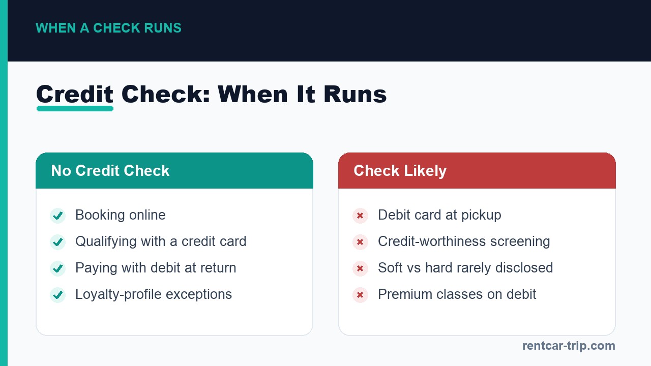When a rental car credit check runs